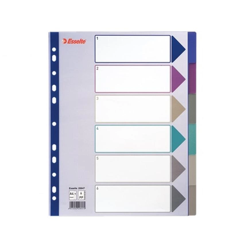 PRZEKŁADKI PLASTIKOWE MULTICOLOR ESSELTE