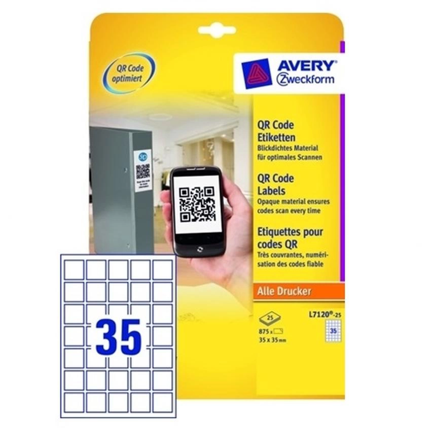 KRYJĄCE ETYKIETY DO KODÓW QR AVERY ZWECKFORM