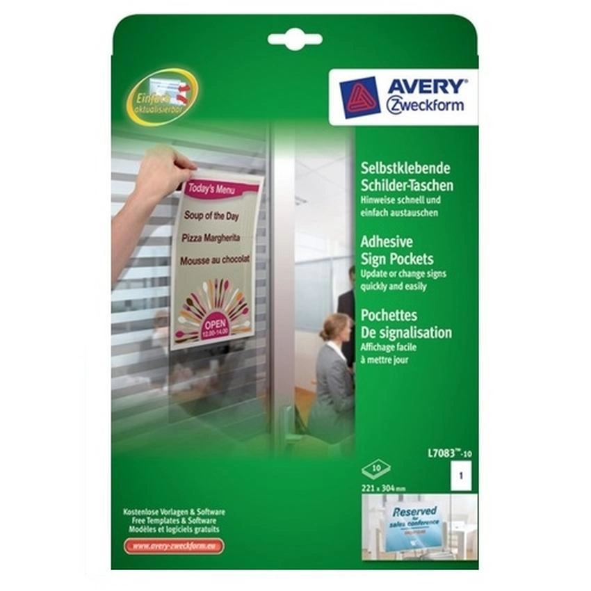 SAMOPRZYLEPNE KIESZENIE NA ZNAKI I KOMUNIKATY AVERY ZWECKFORM