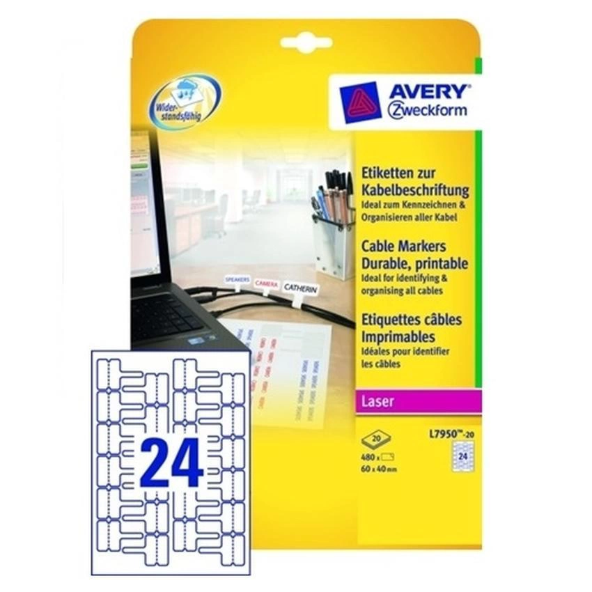 ETYKIETY DO OZNACZANIA KABLI AVERY ZWECKFORM