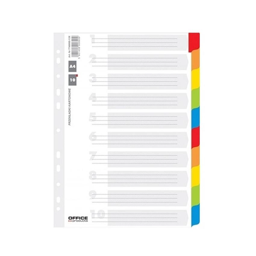 PRZEKŁADKI KARTONOWE Z LAMINOWANYMI INDEKSAMI A4 DOX