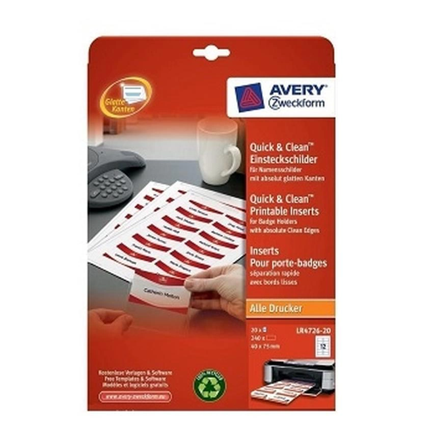 WKŁADY DO IDENTYFIKATORÓW AVERY ZWECKFORM