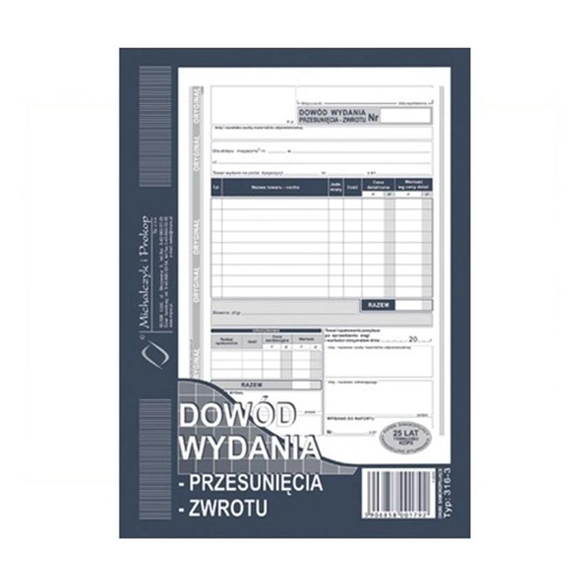 DOWÓD WYDANIA - PRZESUNIĘCIA - ZWROTU 316-3