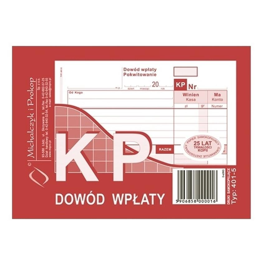 DRUK KP - DOWÓD WPŁATY 401-5
