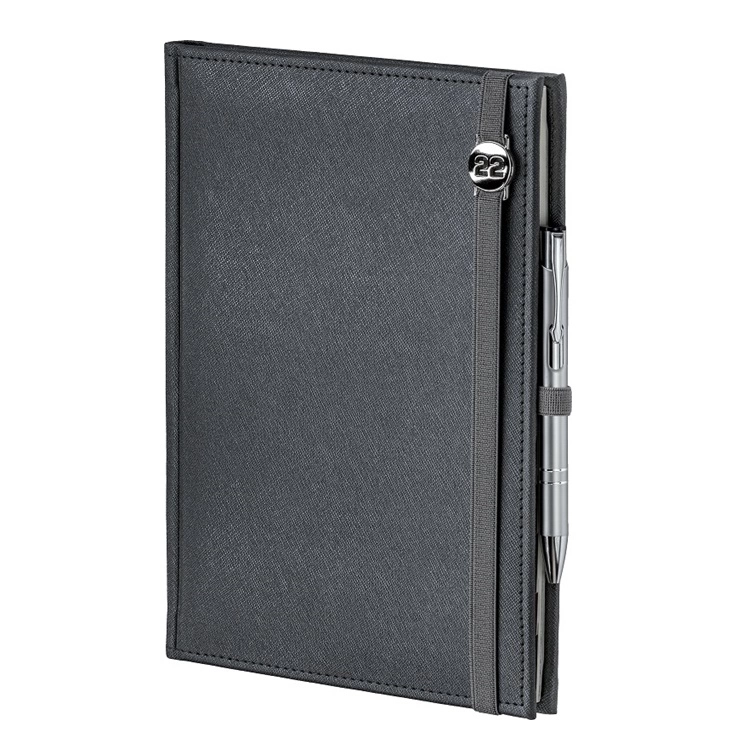 KALENDARZ A5 CROSS Z GUMKĄ Z AŻUROWĄ DATÓWKĄ UKŁAD DZIENNY