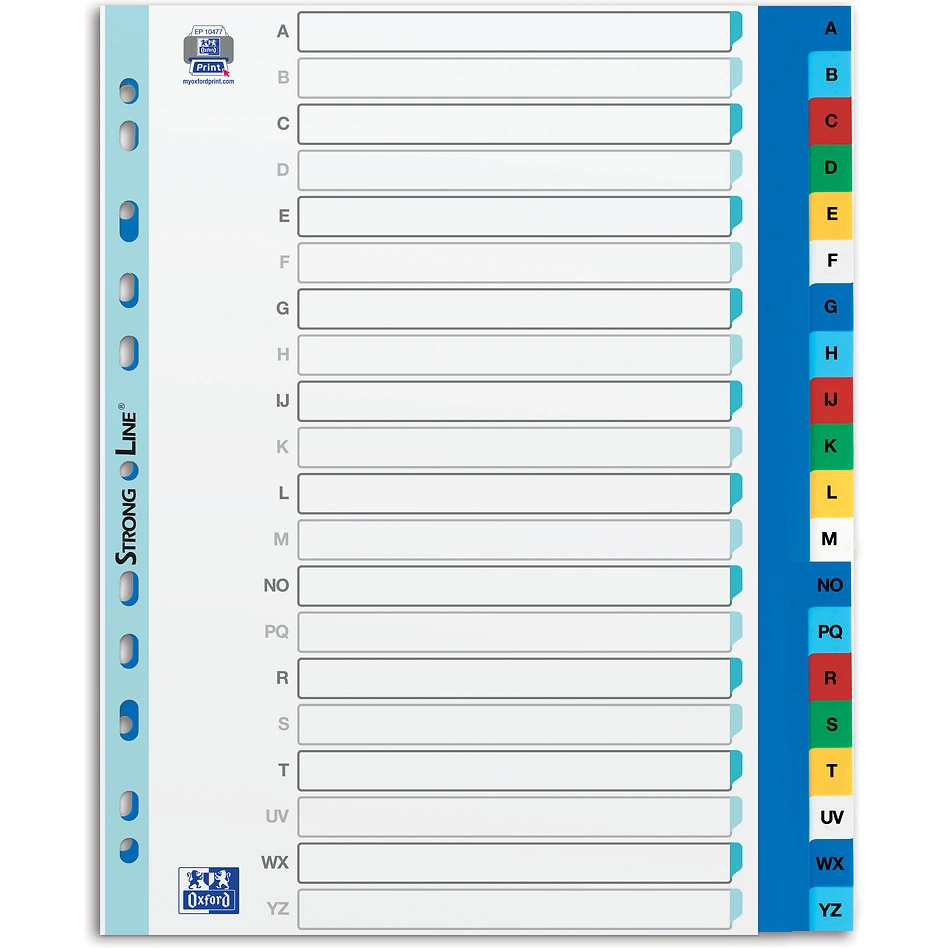 Przekładki A4 MAXI A-Z kolor PP alfabetyczne ELBA 100204733