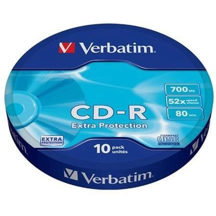 CD-R 700MB VERBATIM 52x (10) Extra Protection 43725 - 10-pack, 700MB, 52x, 80min., bez nadruku