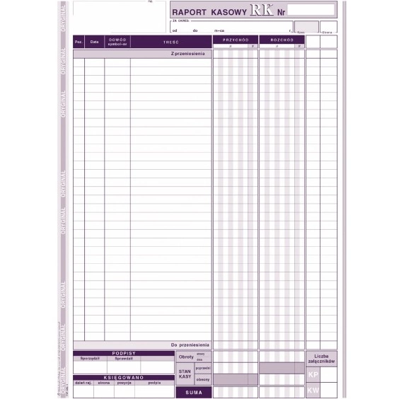 DRUK RK - RAPORT KASOWY 410-1