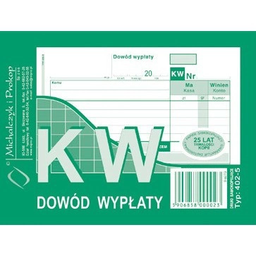DRUK KW - DOWÓD WYPŁATY 402-5