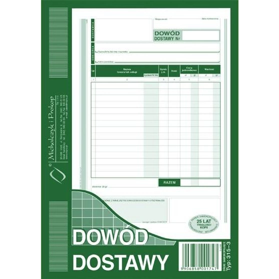 DOWÓD DOSTAWY 315-3