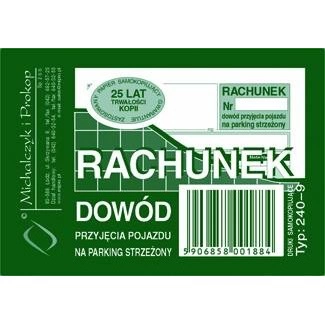 RACHUNEK DOWÓD PRZYJĘCIA POJAZDU NA PARKING 240-9