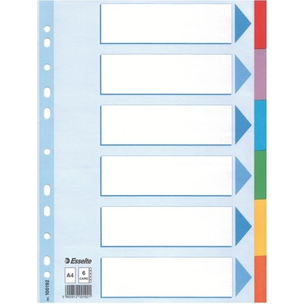 PRZEKŁADKI ESSELTE Z KOLOROWEGO KARTONU A4 