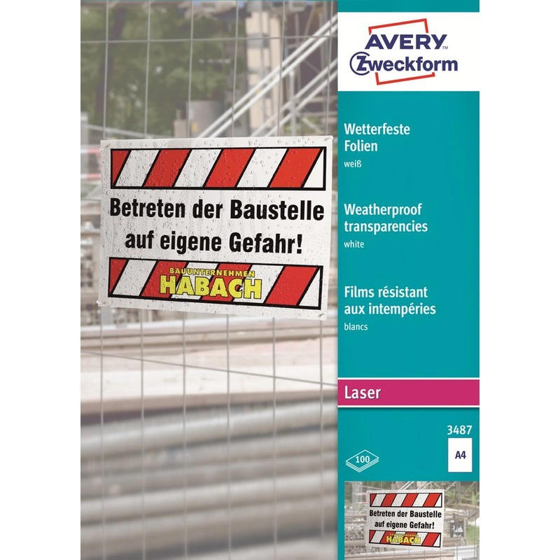 PAPIER WODOODPORNY - FOLIA ZEWNĘTRZNA HEAVY DUTY AVERY ZWECKFORM